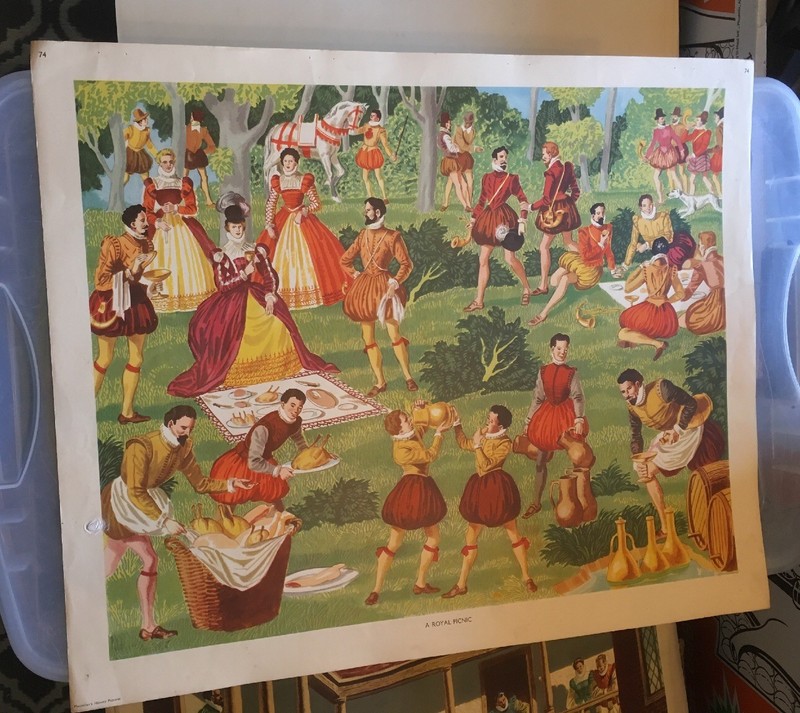 1950s Macmillan’s History Classroom Poster: 74 A Royal Picnic