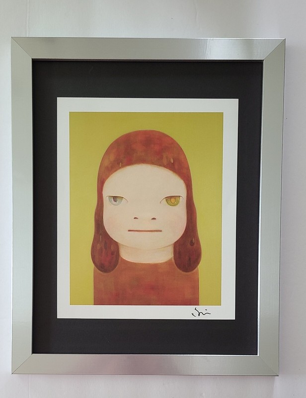 YOSHITOMO NARA + SIGNED PRINT FROM TOKYO + FRAMED + BUY IT NOW!!