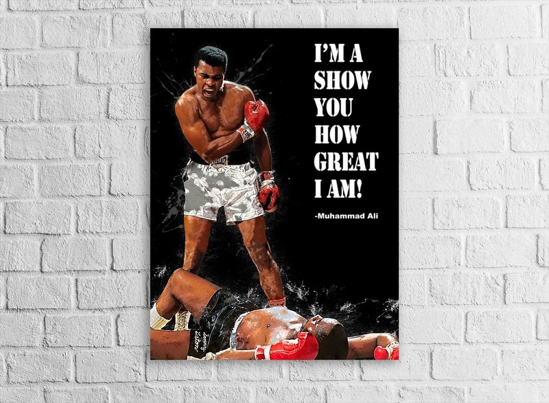 Muhammad Ali Poster, Quote, Gallery Canvas Wrap, Gym Room, Fine Art Quality