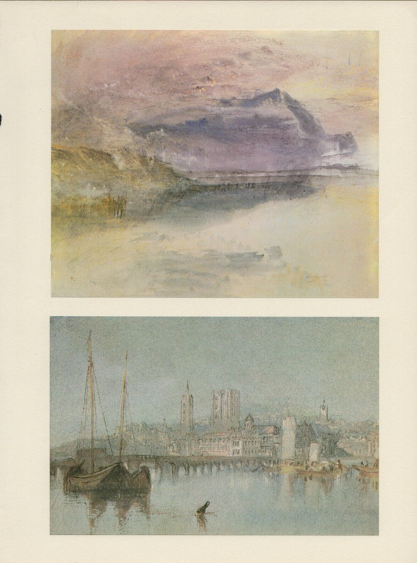 1976 Vintage TURNER «MOUNT RIGI SEEN FROM ZUG» & «BEAUGENCY 2 TIPPED Lithographs