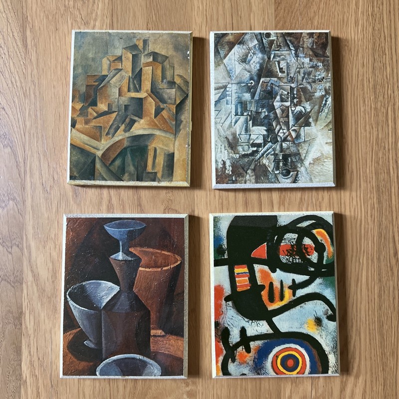 Vintage 70s Abstract Art Gallery Wall Prints Set Of 4 – Cubism Impressionism