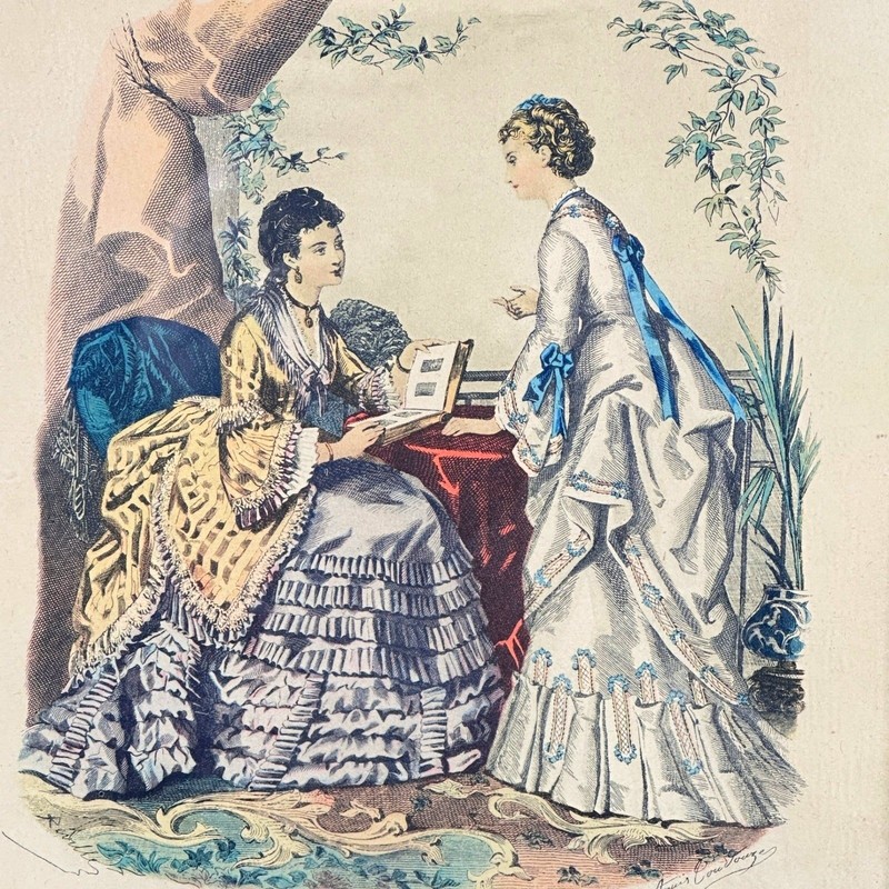 Vintage Victorian La Mode Illustree French Fashio Anais Toudouze 8x10 Parisian