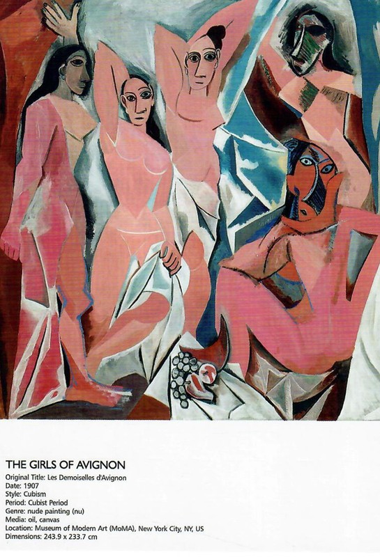 Pablo Picasso Art Cardt «GIRLS FROM AVIGNON» 4 in x 5 3/4 iin.