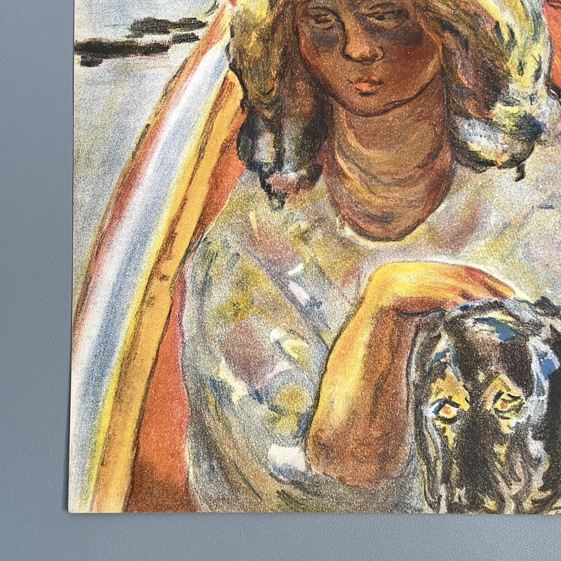 1939 Pierre Bonnard Original Color Lithograph Verve 5-6 Girl Boat Dog Art 14x10 gallery