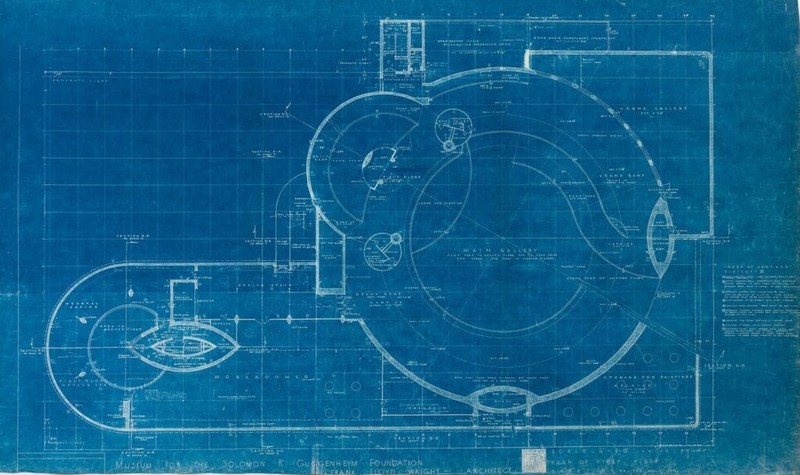 Frank Lloyd Wright - Guggenheim Museum Blueprint Architectural Plan Print