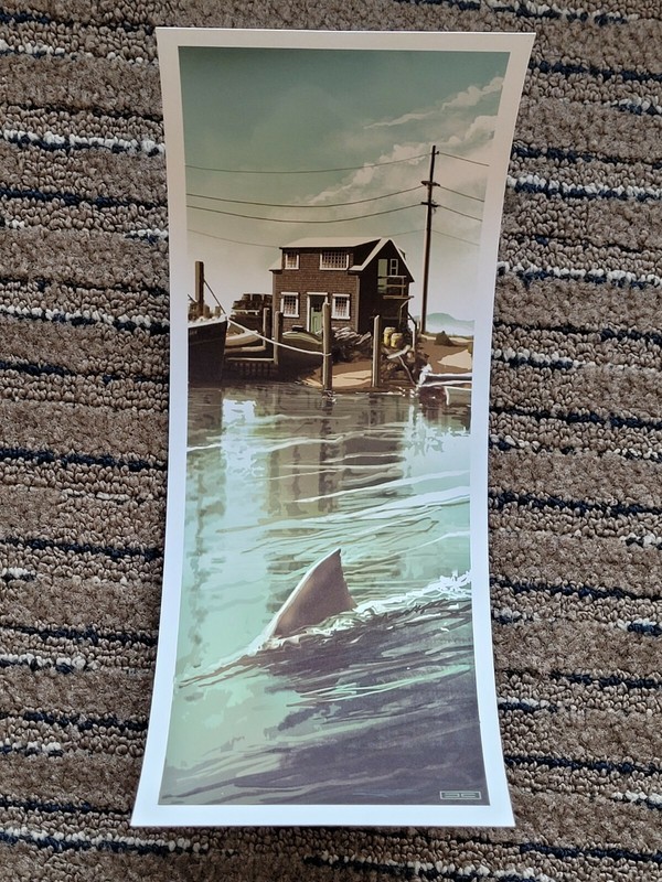 JC Richard Jaws Amity 74 Out To Sea Handbill SIGNED Not Mondo MINT – SEE PICS!