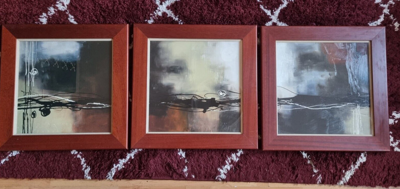 Prelude in Rust I II III by Laurie Maitland 3-pc fine art set framed prints