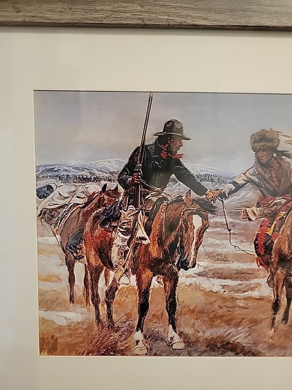 Doubtful Handshake by Charles Marion Russell Print Cowboy and Indian Horseback gallery
