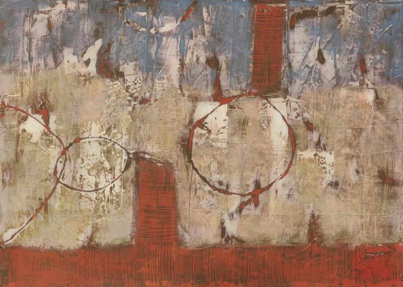ABSTRACT ART PRINT – Halo by Zach Amir 24×32 Modern Poster Blue Gray Brown