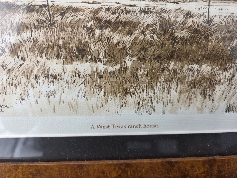 SIGNED Russell R. Waterhouse Framed Western Art 16x20 A West Texas Ranch House gallery