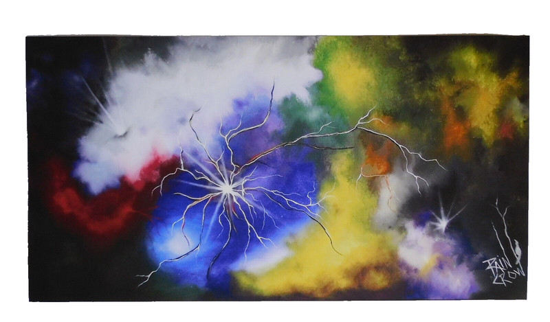 Abstract Lightening Galaxy Original Giclée 1st Edition Print Art by Rain Crow