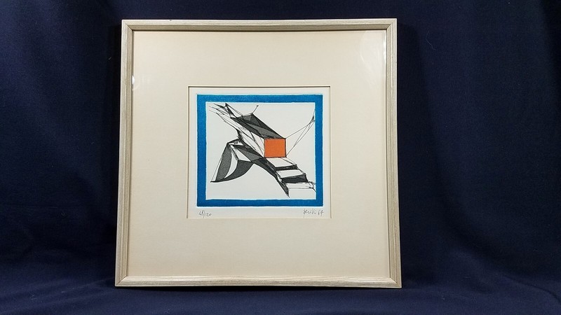 1967 Achille Perilli MCM Geometrie Impossibili Hand Signed LE Lithograph Italy