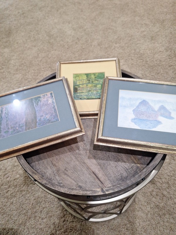 Set of 3 MONET Reproduction Prints Custom Framed See Description