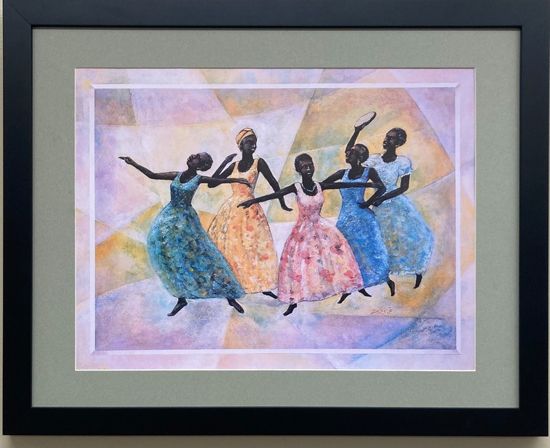Jose "Dance Celebration II" NEW Custom FRAMED Black Art