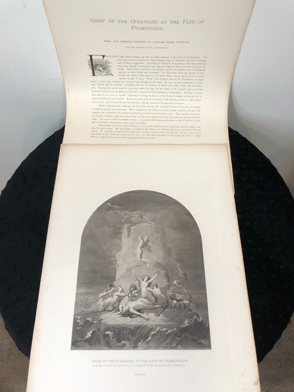 c. 1880s Grief of the Oceanides at Fate Prometheus, Lehmann Gebbie Photogravure