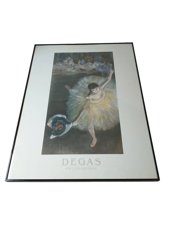 Edgar Degas Fin d’Arabesque Ballerina Framed Art Work Print 31 5/8″ x 23 5/8″