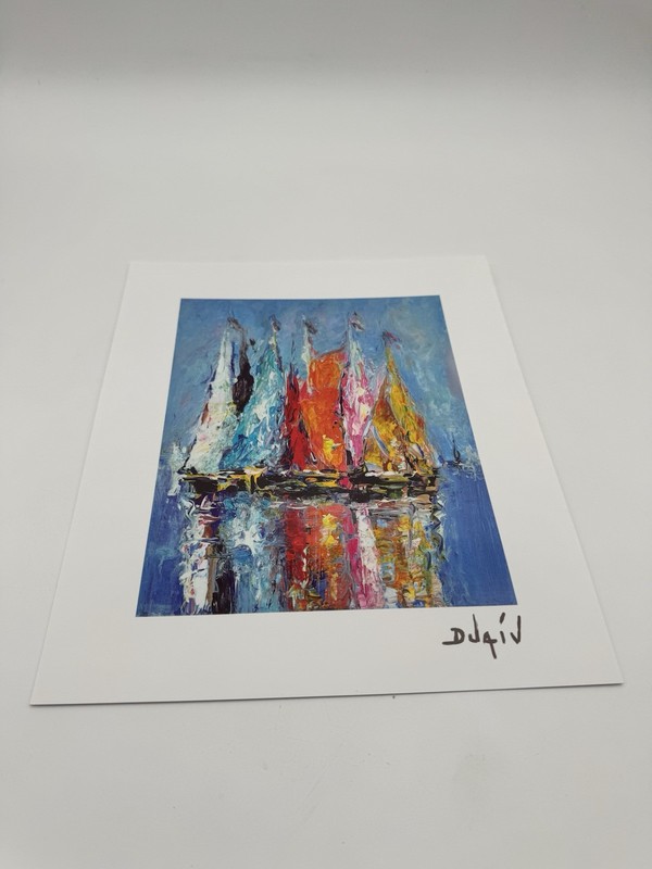 Duaiv “En Gouttes” Lithograph, COA 11 3/4” × 9 7/8”