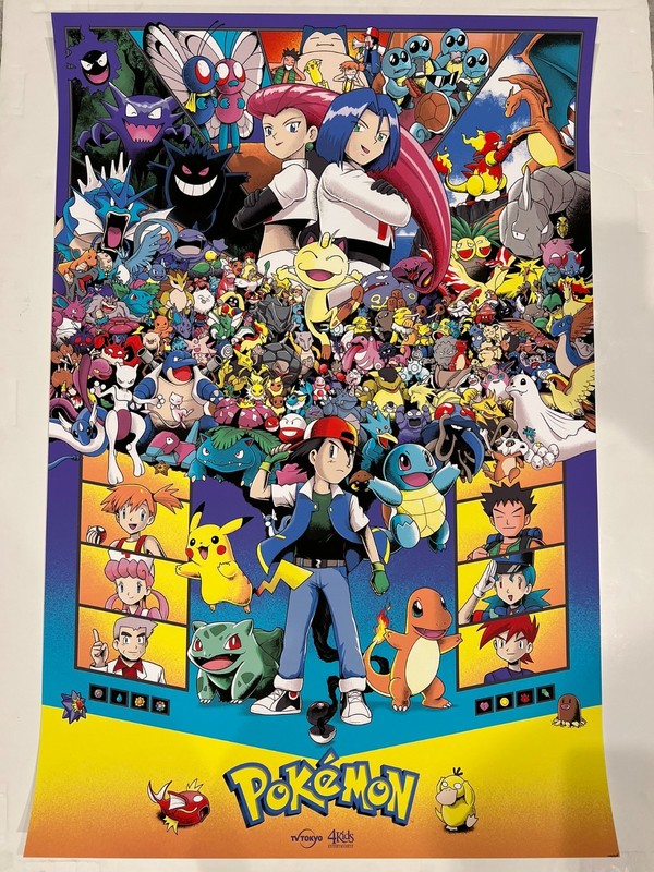 Pokémon TV Series REGULAR Mark Bell Pikachu Charizard Brock Ash Poster 24×36