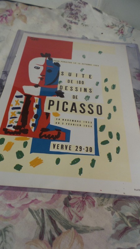 VTG Poster PABLO PICASSO 1954 Paris Exp. 1957 Offset Lithograph Platesigned