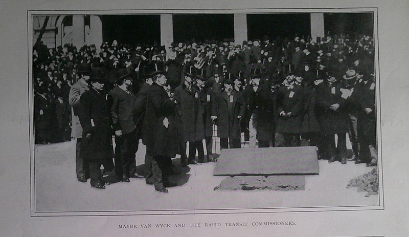 Breaking Ground for New York's Underground Railroad. Harper's Weekly, 1900. gallery