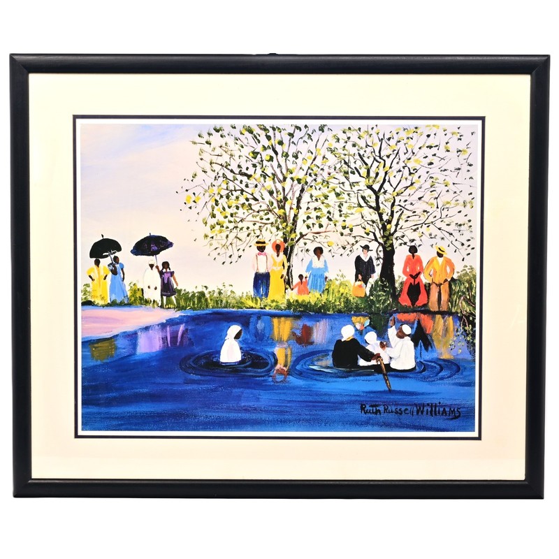 RUTH RUSSELL WILLIAMS Original Vintage Figurative Americana Black Folk Art Print