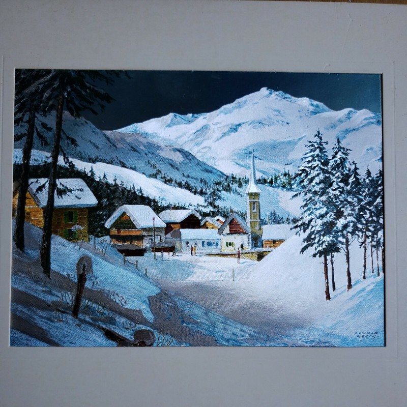 Vintage Made in England Landscape Foil Wall Art Picture 8.5x 6.25" Dufex Prints