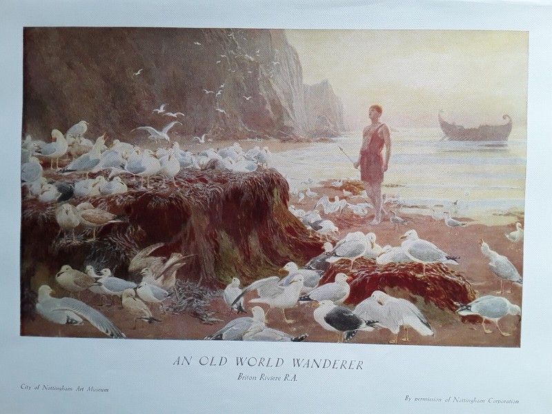 Briton Riviere, Artist – An Old World Wanderer – Print 1930