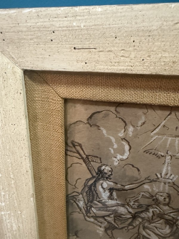 Framed ANTIQUE 1890-1920 CORONATION of the VIRGIN Renaissance Study Lithograph gallery