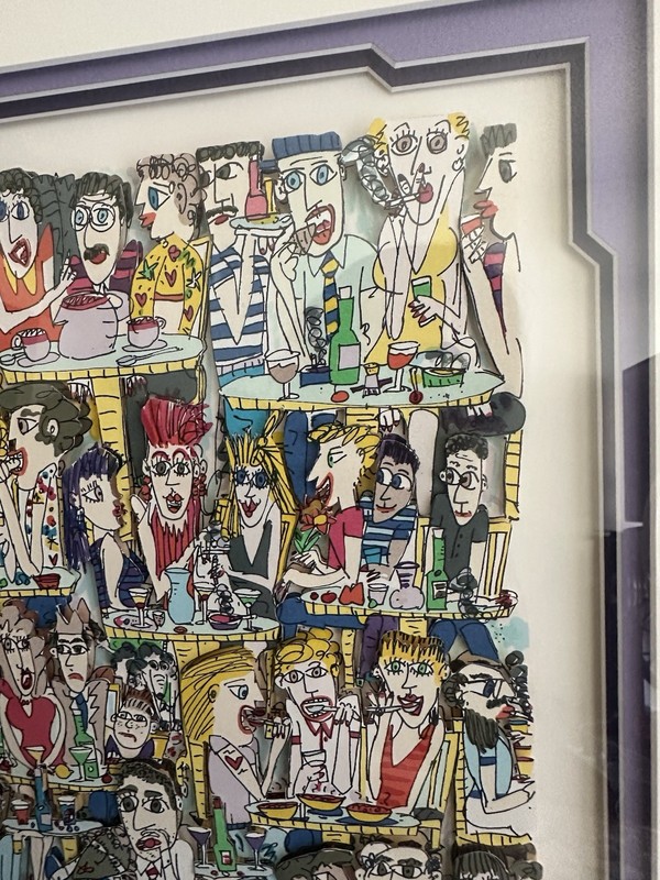 James Rizzi Cafe in Paris 1989 Hand Signed 3D Serigraph Pop Art gallery