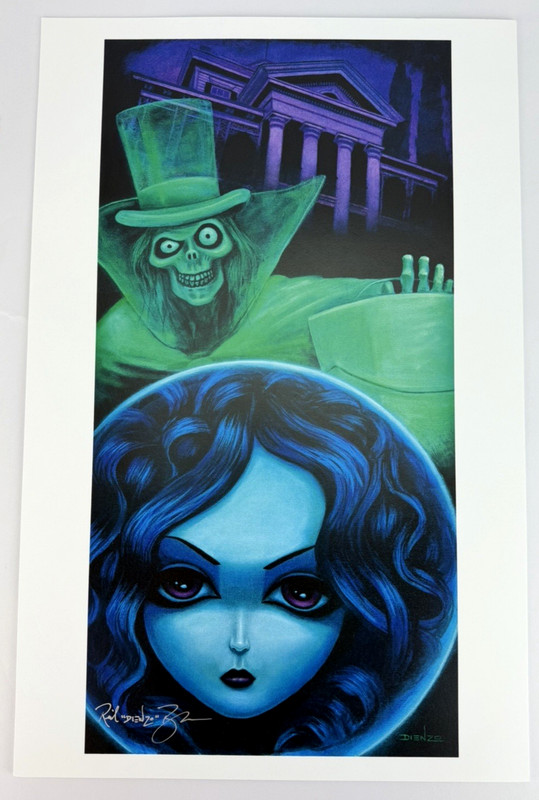 Signed Dienzo Haunted Mansion Artwork Gothic Visual Horror Print Whimsy Goth