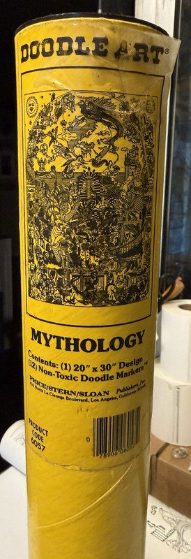 Original Doodle Art – Mythology By Gerrard 1973, 20″ x 30″ With Tube- Sharp !!!
