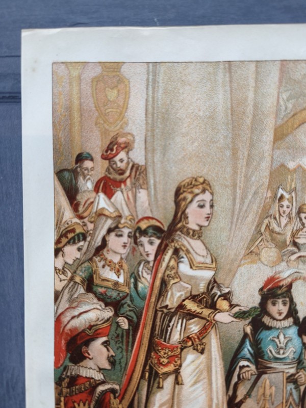 Antique 1883 Medieval Queen Knight Jousting Tournament Book Art Print Picture gallery