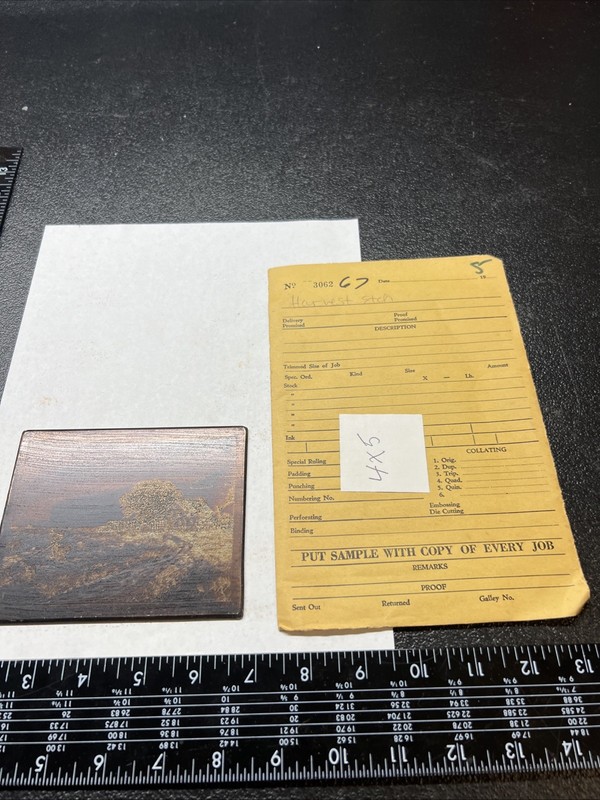 67 Art Etching ENGRAVING COPPER PLATE PHOTO PAPER HARVEST ETCH LANDSCAPE HOME