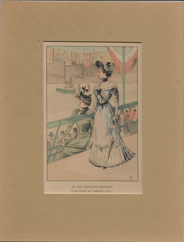 1898 Women’s History of French Fashion Watercolor Print #96