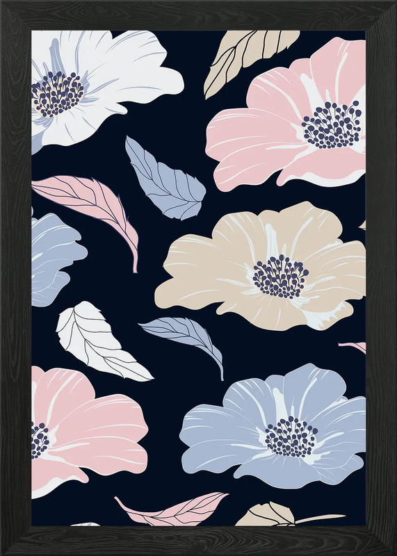 Abstract Flower Pattern 03 Framed Wall Art Poster Canvas Print Picture