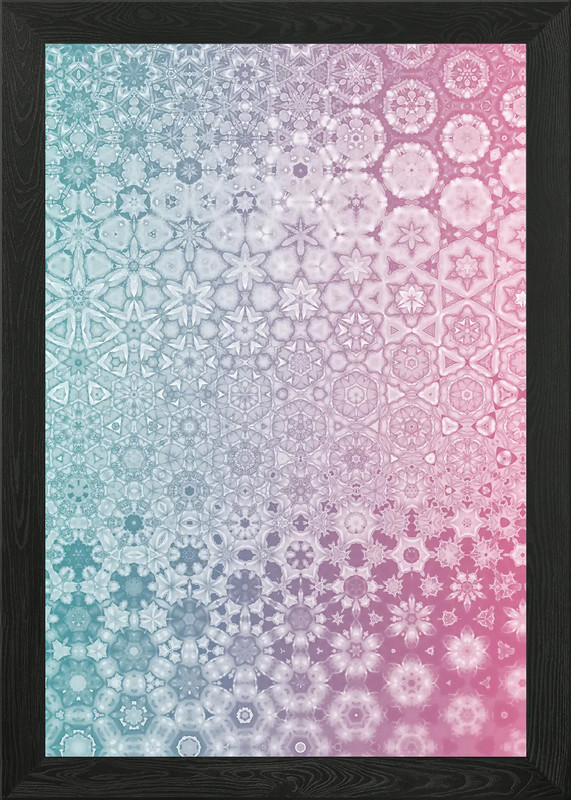 Pastel Honeycomb pattern Framed Wall Art Poster Canvas Print Picture