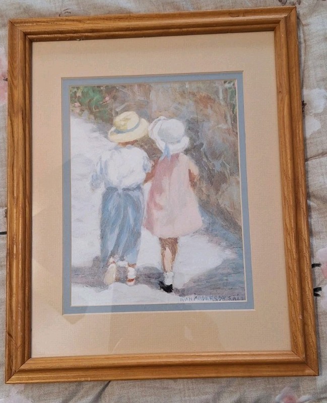 Secrets : Sisters Walking by Ivan Anderson S.A.I. Signed Print Lithograph