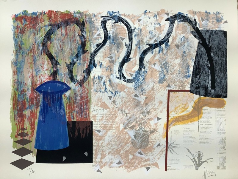 Pepe Herrera. Untitled, n/d. Serigraph on cardboard. Original signed. Numbered