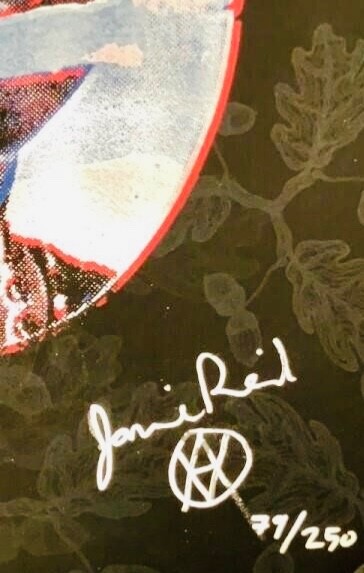 Sex Pistols Jamie Reid Black Queen Red/Blue/Silver Screen Print Signed 77/250 gallery