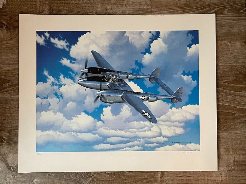 Lockheed P-38 Lightning Stan Stokes Print Poster Military USAF Aviation 24×30″