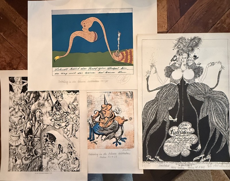 vtg Schroder Sonnenstern + 3 prints set from “Kleine Weltlaterne» Germany signed