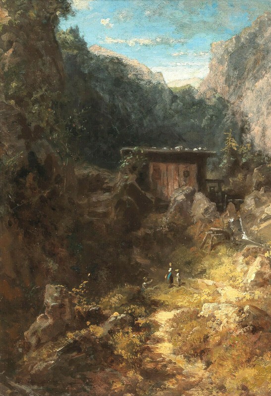 Carl Spitzweg – Mountain Mill (1880) – 17″ x 22″ Fine Art Print