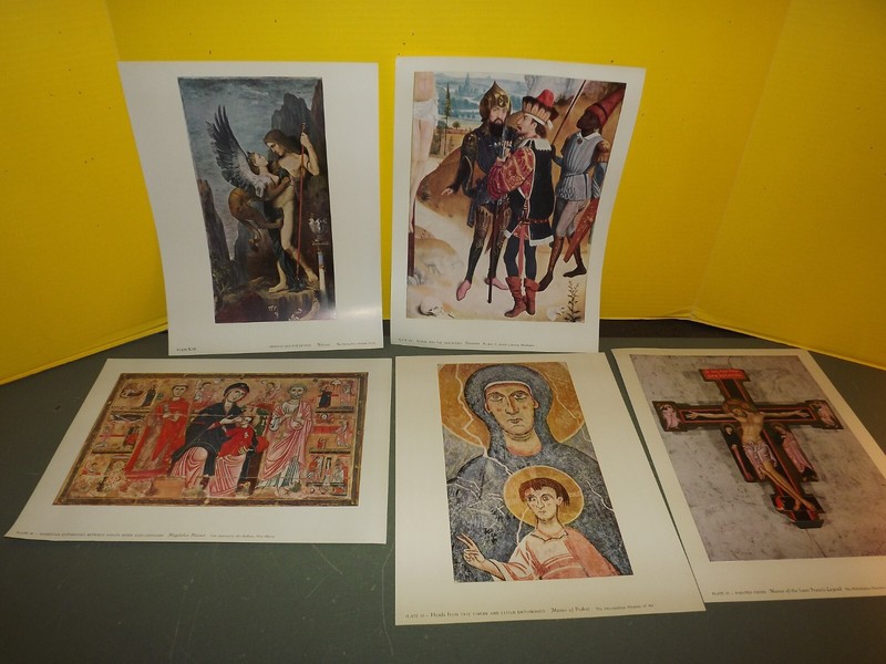 5 Vtg Art Prints 1950’s-60’s f/Museum Books w/Plate #’s -Mixed Artists
