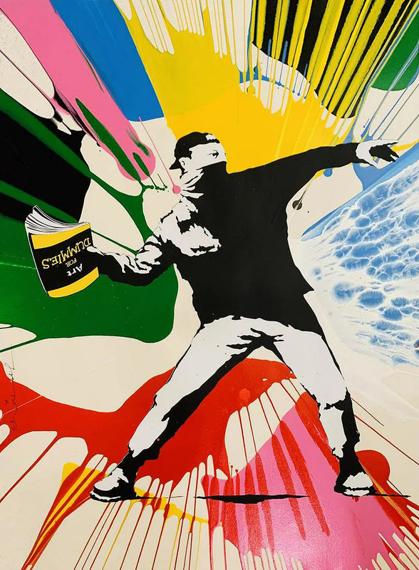 Mr. Brainwash Original One-of-a-Kind Mixed Media "Banks gallery