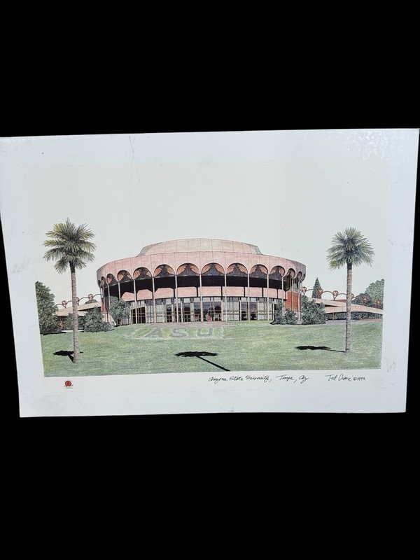 Ted Crane Signed 1993 Lithograph Arizona State ASU Gamnage