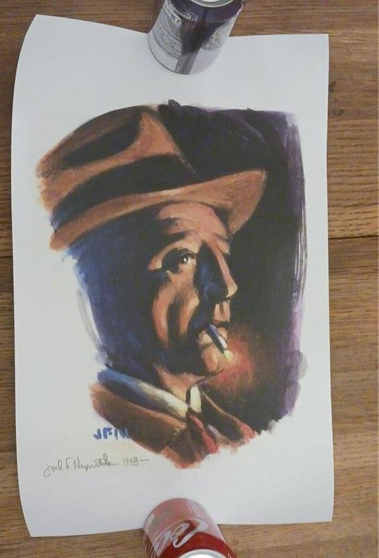 SIGNED JOEL F NEPRSTEK 1998 PRINT ROBERT MITCHUM AS PHILIP MARLOWE PRIVATE EYE
