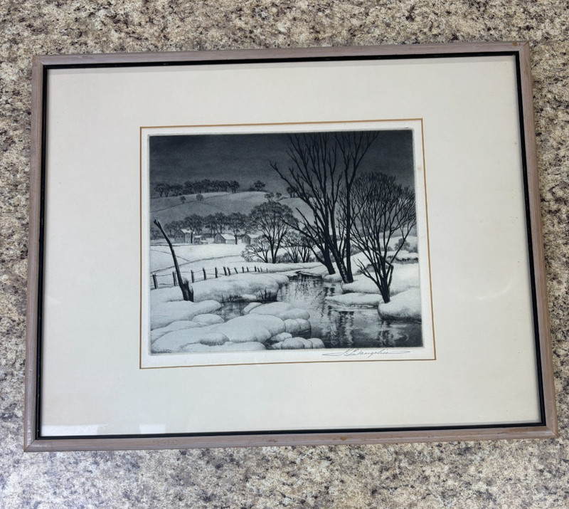 «Winter Symphony» Limited Signed Original 1944 Aquatint by Samuel L. Margolies