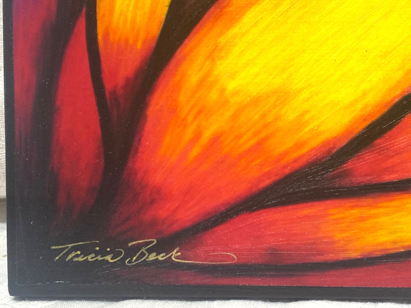 Hand textured giclee print of "Butterfly" hand signed by Tricia Beck gallery