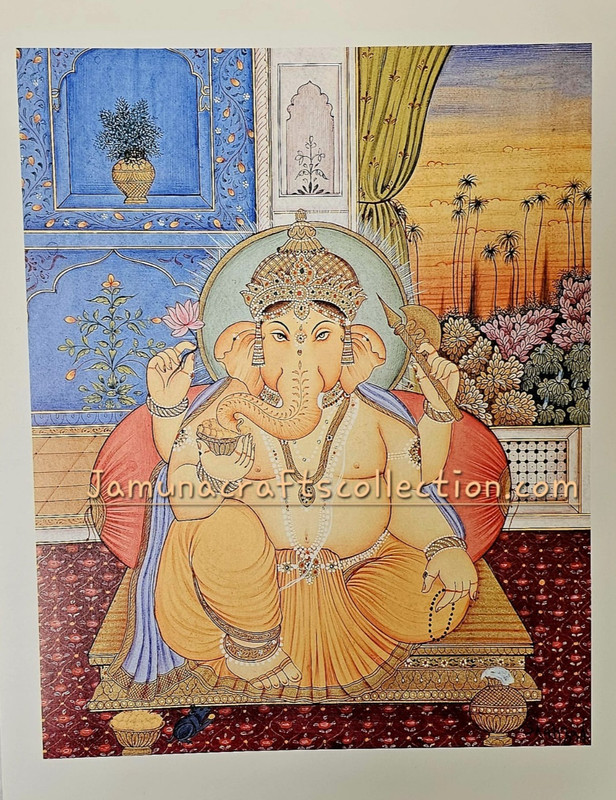 Hindu God Ganesha Print Poster Ganesh Deity Remover of Obstacles on Thick Paper