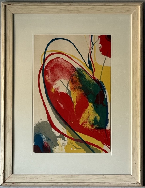 PAUL JENKINS VINTAGE MODERN ABSTRACT CUBISM LITHOGRAPH OLD CUBIST MODERNISM 1972